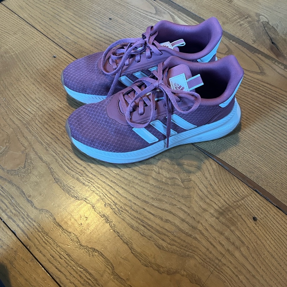 Adidas Mauve Running Shoes with White Stripes